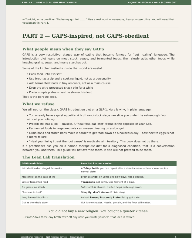 GAPS + GLP-1 Gut Health Guide